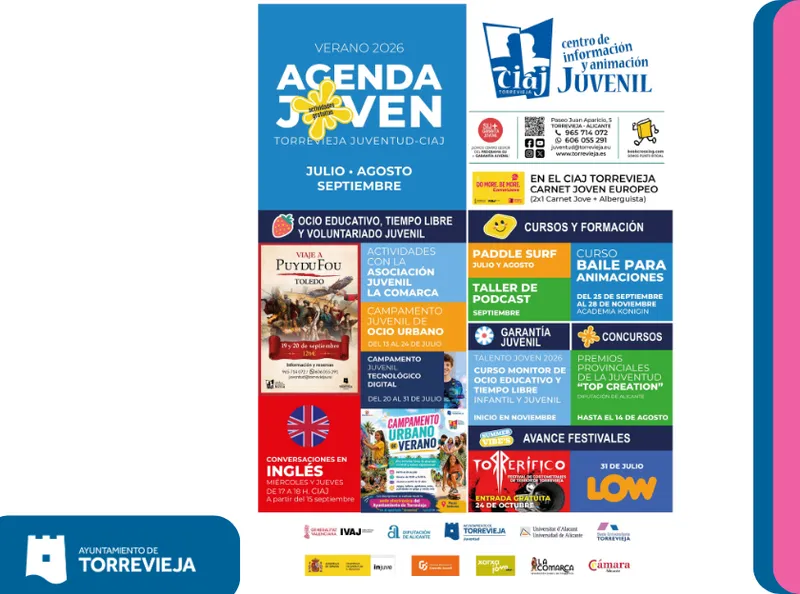 Torrevieja lanza su Agenda Joven de Verano 2026 con viajes, campamentos y actividades náuticas