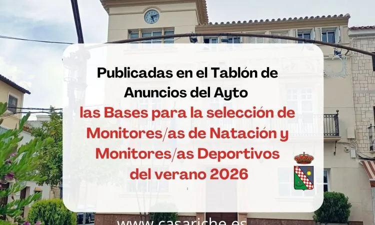 Casariche abre plazo para contratar monitores de natación y deportivos de verano
