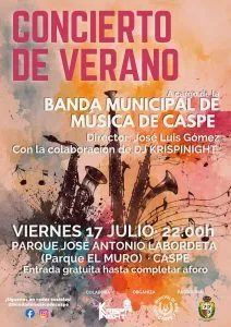La Banda Municipal de Música de Caspe ofrece un concierto de verano con DJ Krispinight