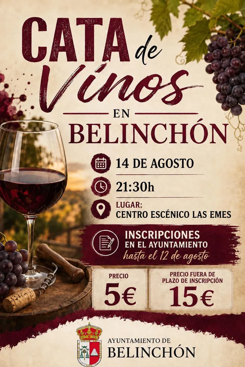 Belinchón celebra una cata de vinos el 14 de agosto