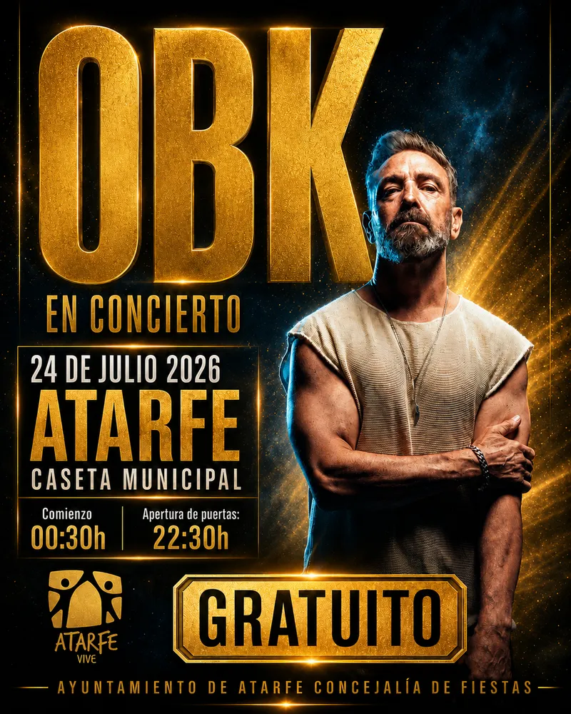 OBK actuará gratis en las Fiestas de Atarfe este viernes 24 de julio