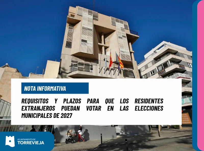 Plazos y requisitos para que extranjeros voten en las municipales de 2027 en Torrevieja