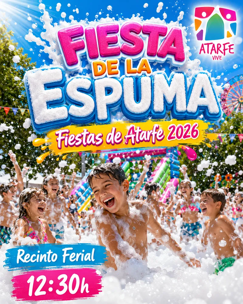 Atarfe celebra su Fiesta de la Espuma con diversión para los más pequeños
