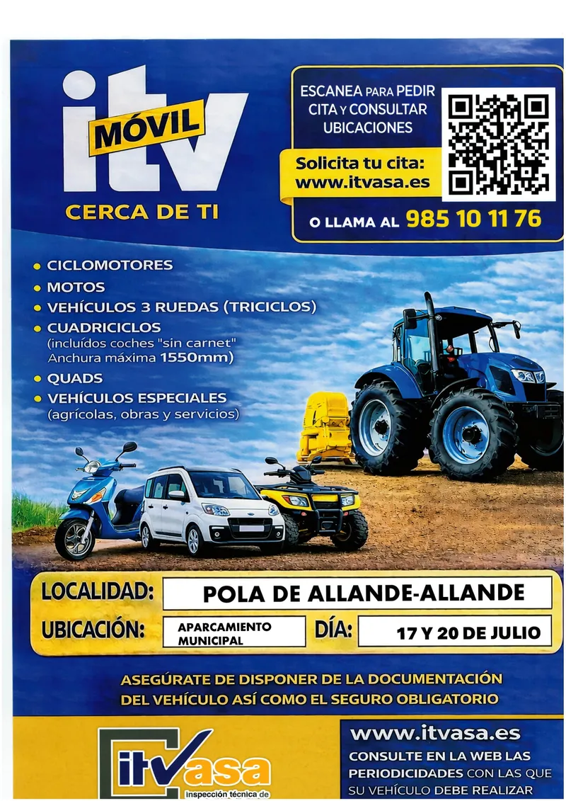 Allande acerca la ITV móvil a los vecinos para facilitar las revisiones de vehículos