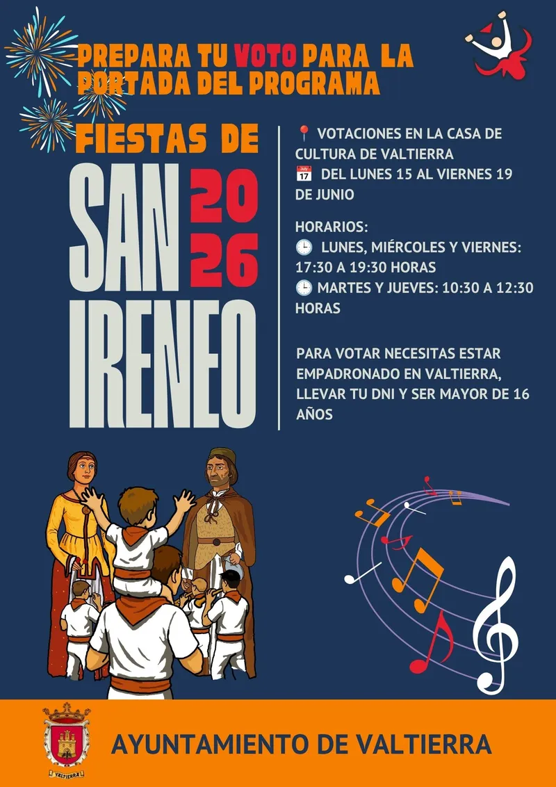 Valtierra abre la votación para la portada de las fiestas de San Ireneo 2026