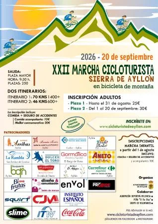 Ayllón celebra la XXII Marcha Cicloturista Sierra de Ayllón con dos recorridos