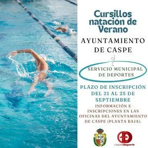 Caspe abre inscripciones para los cursillos de natación en la Piscina Cubierta