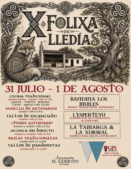 Lledías celebra su X Folixa con gastronomía, artesanía y música tradicional