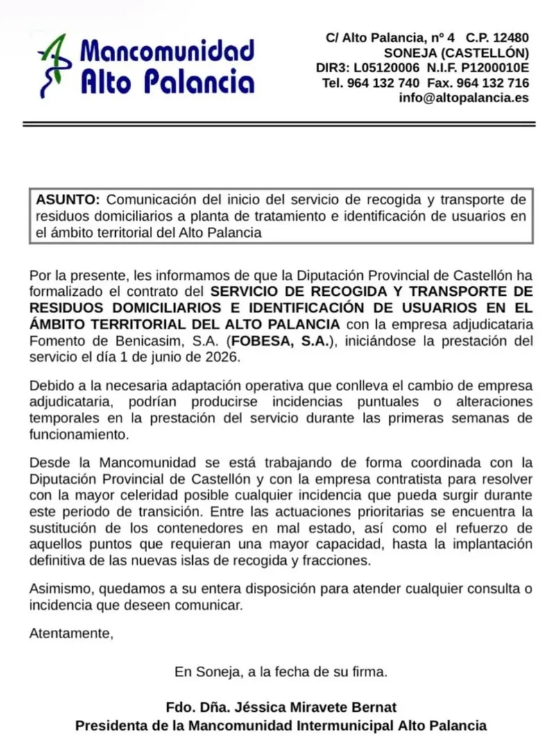 Geldo informa sobre incidencias en la recogida de residuos con el nuevo contrato de FOBESA