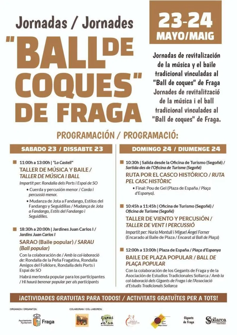 Fraga celebra las Jornadas 'Ball de Coques' para revitalizar la tradición musical y de baile