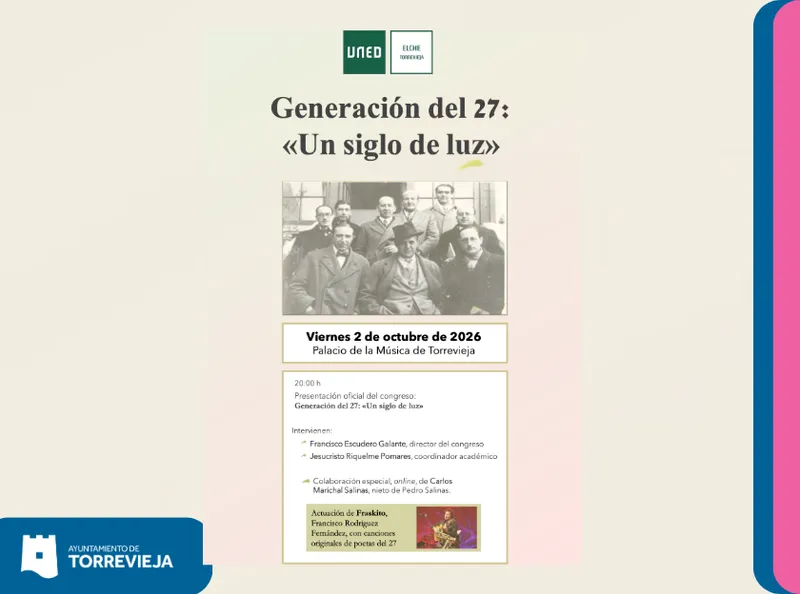 Torrevieja presenta el congreso internacional 'Un siglo de luz' sobre la Generación del 27