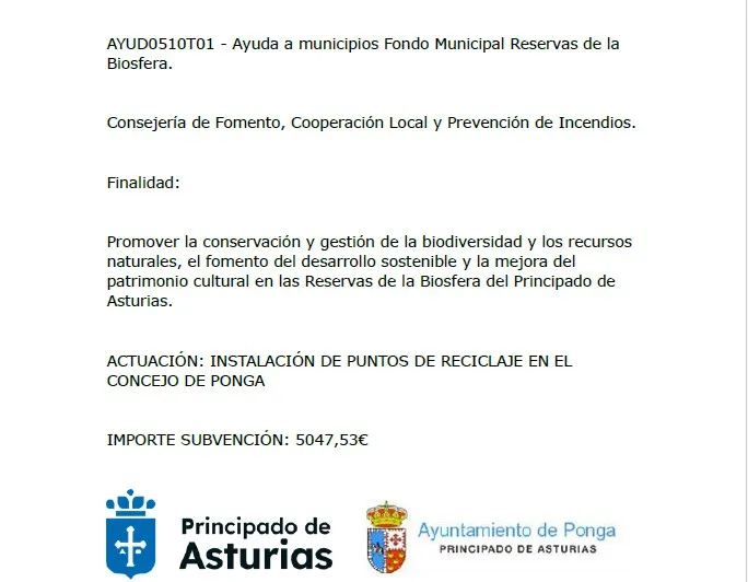 Ponga destina fondos municipales a las Reservas de la Biosfera