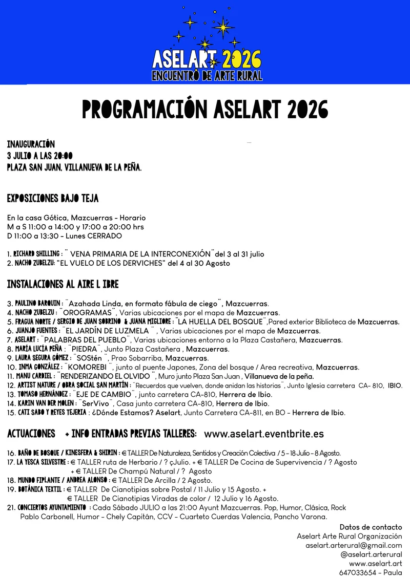 Mazcuerras inaugura el programa ASELART 2026 con una jornada de arte en la Plaza San Juan