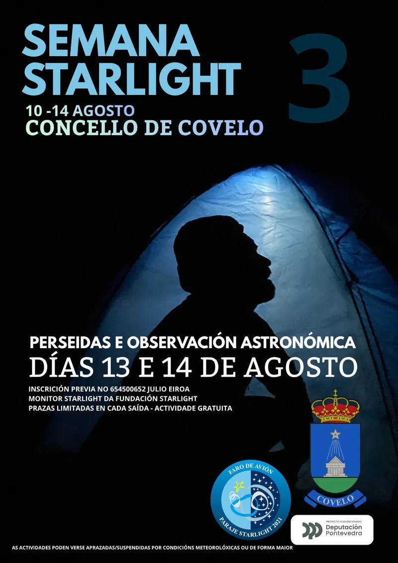 Covelo celebra la astronomía con un eclipse solar y la lluvia de estrellas de las Perseidas