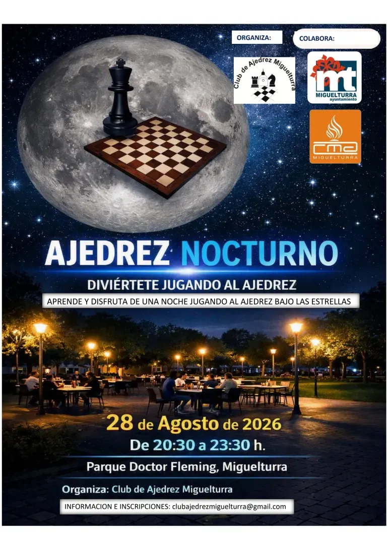 Miguelturra celebra ajedrez nocturno en el parque Doctor Fleming
