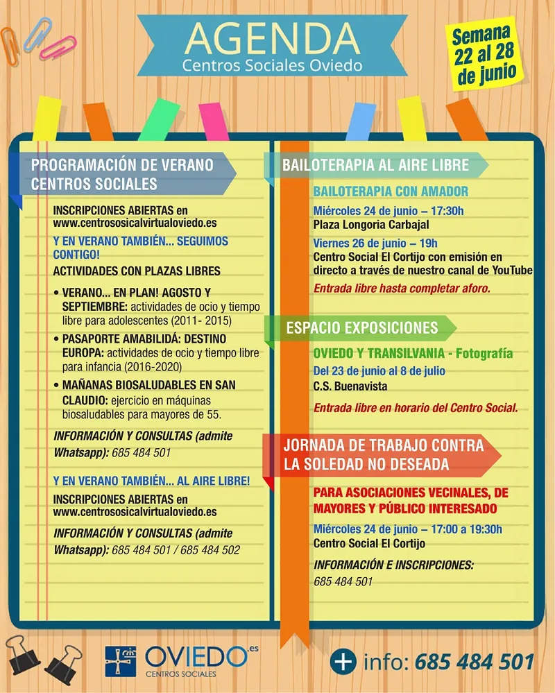 Oviedo amplía su oferta de ocio estival para todas las edades en centros sociales