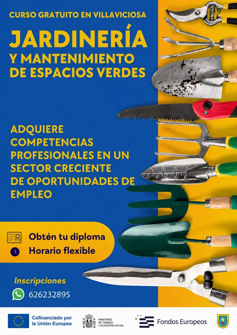 Villaviciosa ofrece curso gratuito de jardinería y mantenimiento de espacios verdes