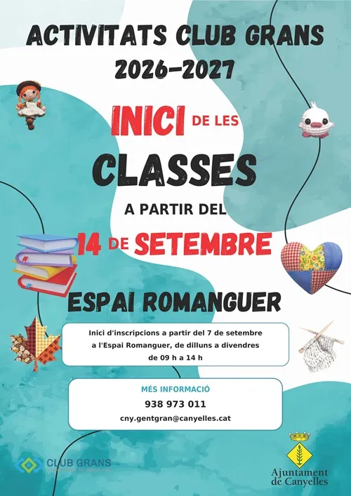 El Club Grans de Canyelles arranca su curso 2026-2027 con nuevas actividades y servicios