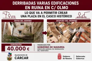 Cárcar recupera un espacio degradado con la creación de una nueva plaza en la calle Olmo
