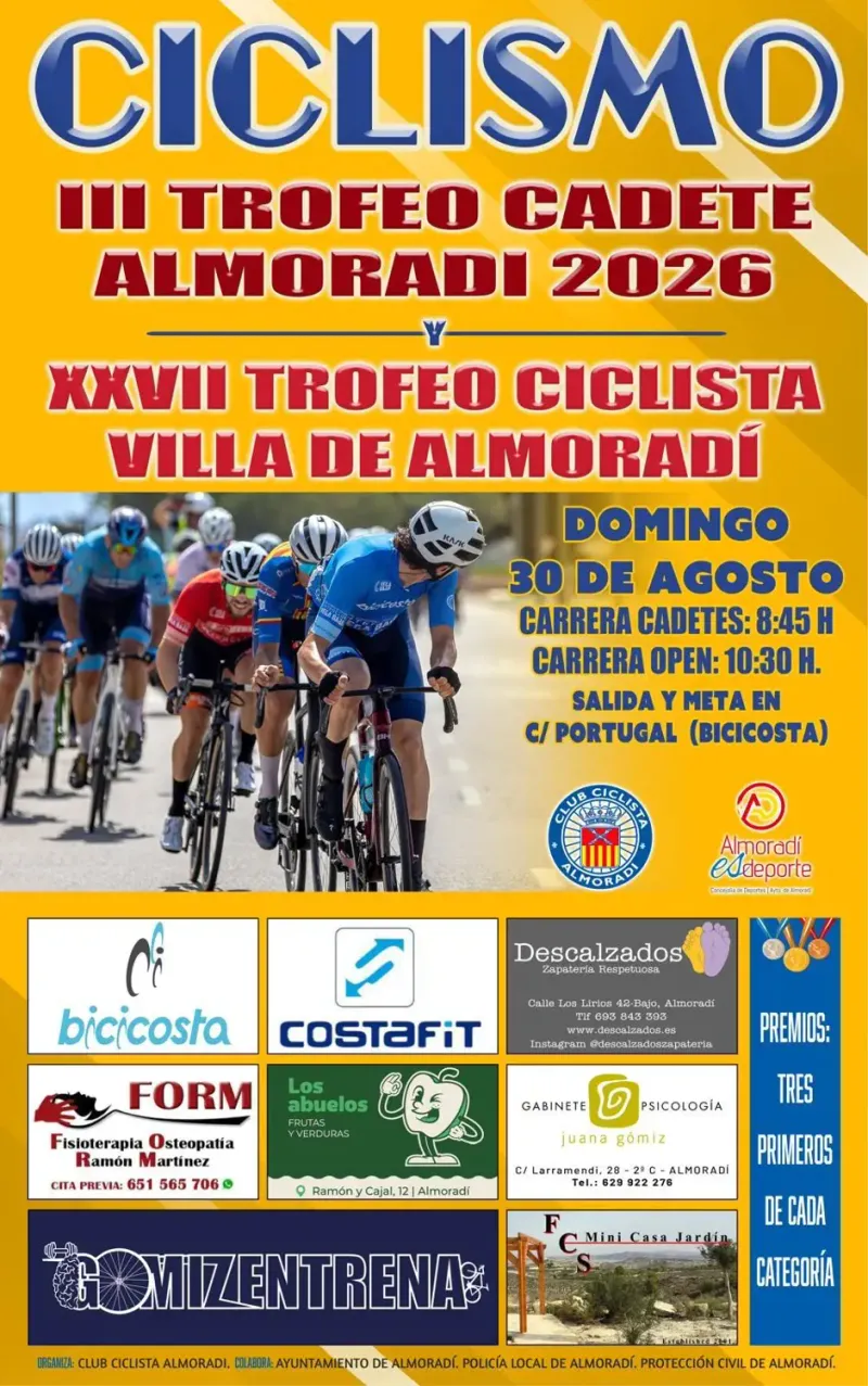 Almoradí celebra su XXVII Trofeo Ciclista Villa de Almoradí este domingo