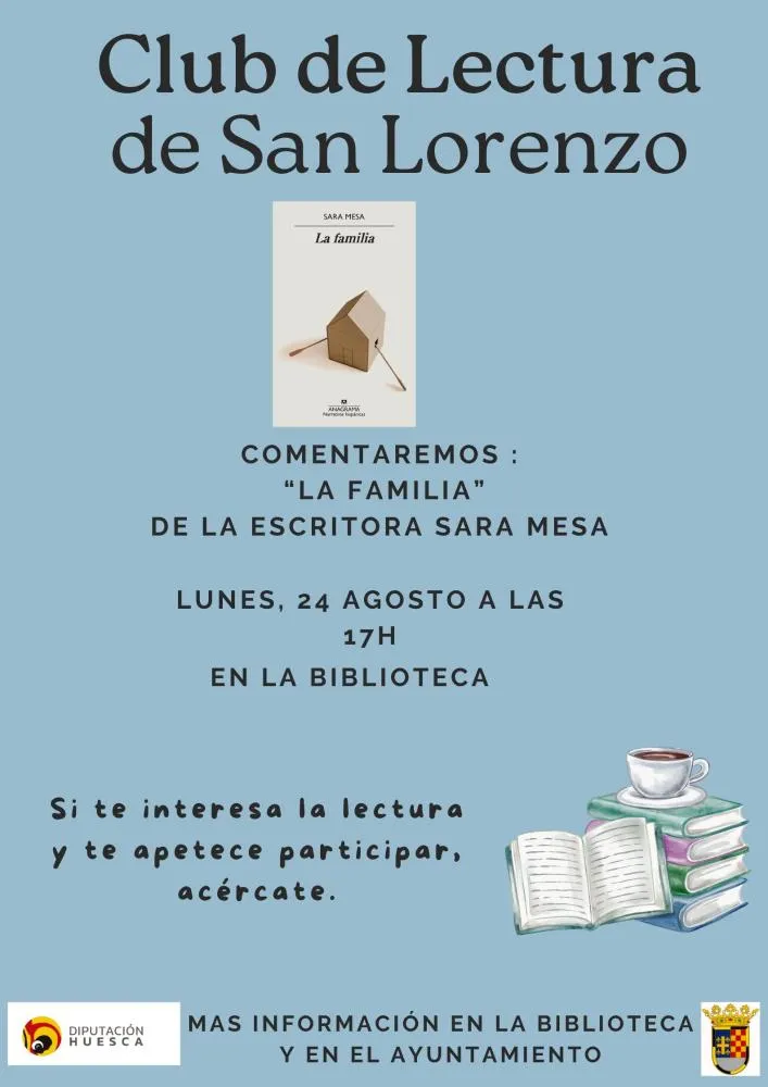 Club de lectura en San Lorenzo del Flumen para comentar 'La familia' de Sara Mesa