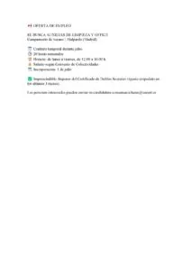 Oferta de empleo para auxiliar de limpieza y office en el campamento de verano de Alalpardo
