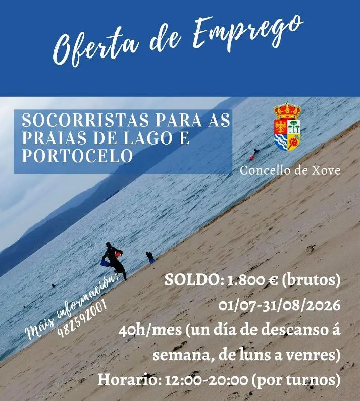 Xove busca socorristas para la temporada de verano