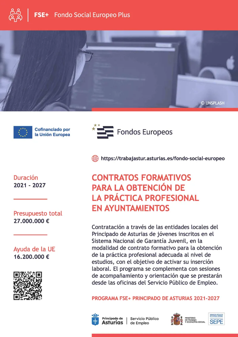 Morcín abre convocatoria para contratos formativos de administrativo