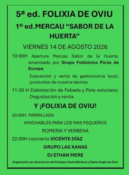 Oviu celebra su 5ª Folixa y el 1º Mercáu "Sabor de la huerta"