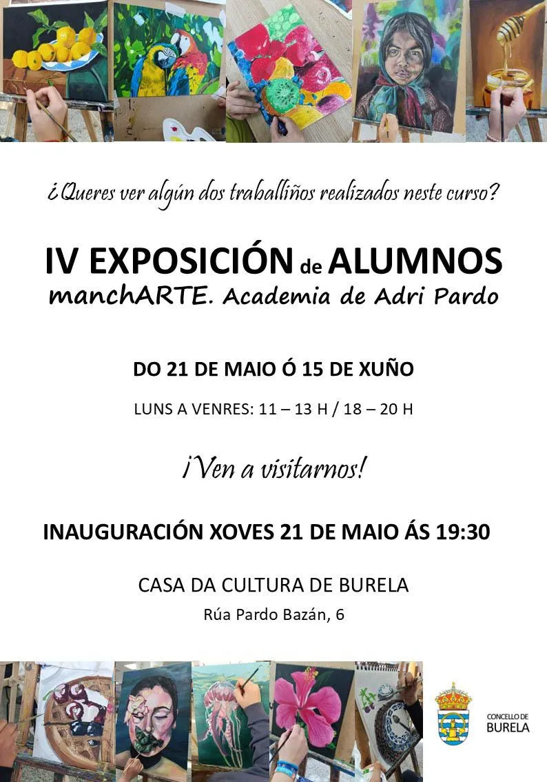 Burela acoge la exposición 'manchARTE' de la Academia de Adri Pardo