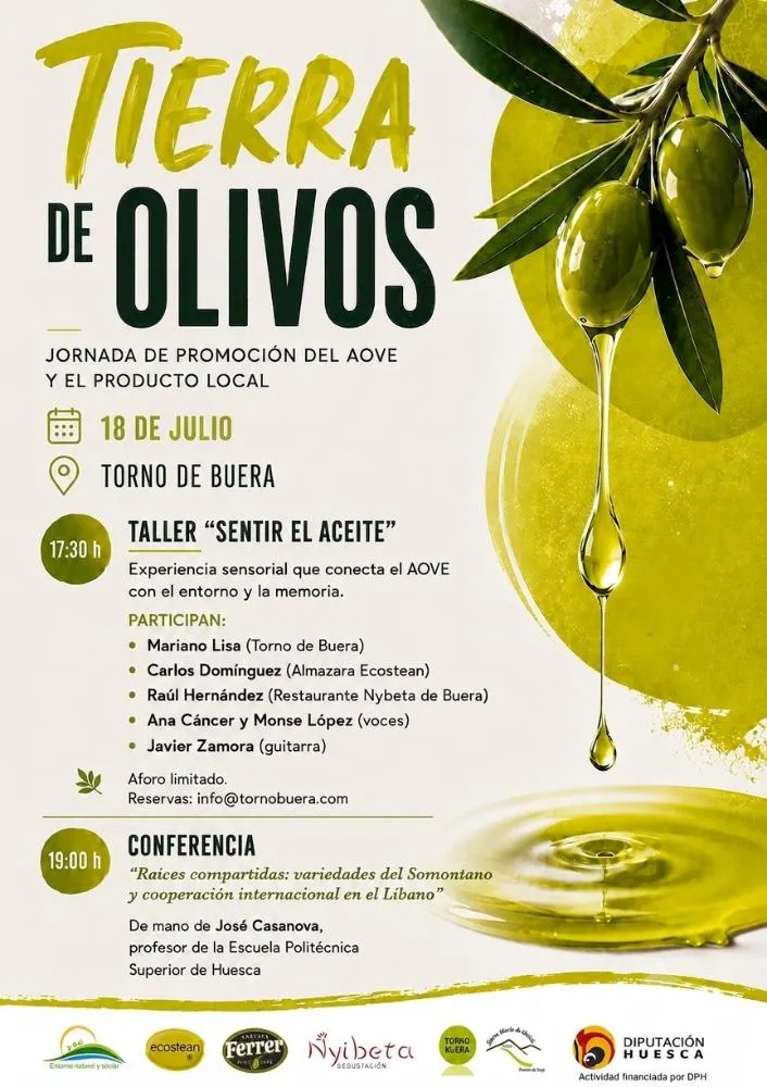 Jornada 'Tierra de Olivos' en Buera para promocionar el Aceite de Oliva Virgen Extra y productos locales