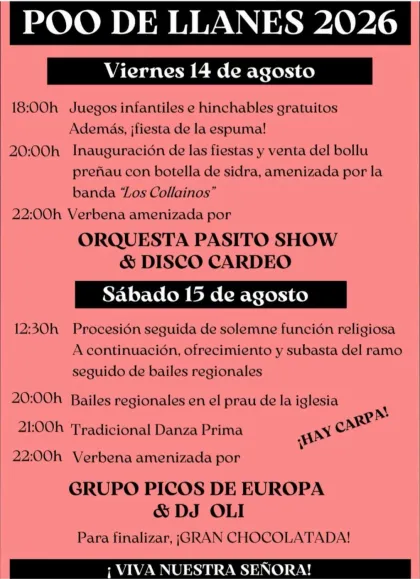 Poo de Llanes celebra sus fiestas patronales en honor a Nuestra Señora