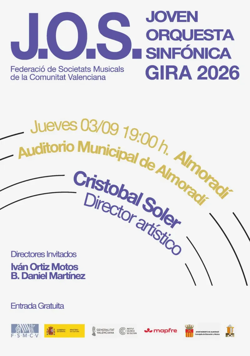 Almoradí acoge concierto gratuito de la Joven Orquesta Sinfónica de la Comunitat Valenciana