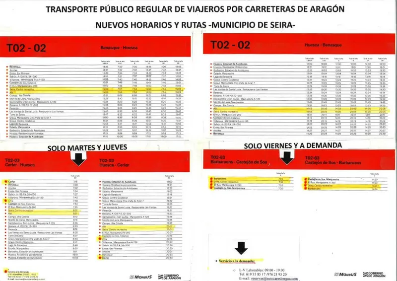 Seira actualiza horarios y rutas del transporte público regular de viajeros