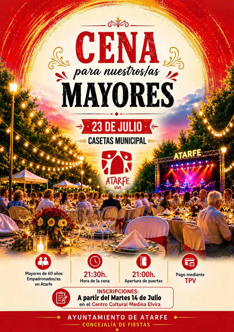 Atarfe celebra la Noche de los Mayores con cena y baile en sus fiestas