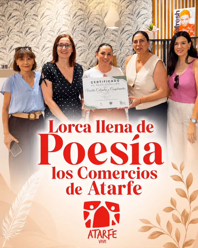 Atarfe decora sus comercios con versos de Lorca para celebrar el Día del Poeta