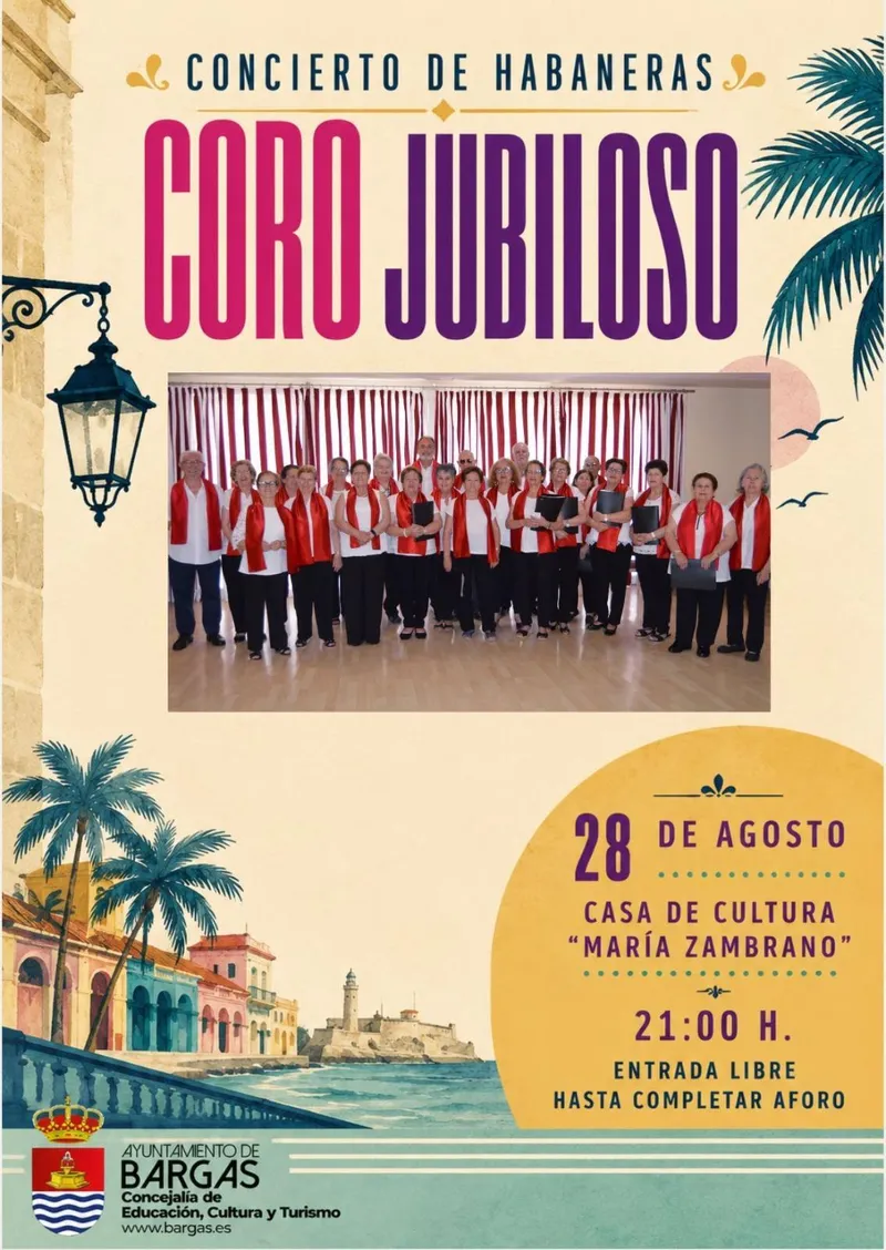 El Coro Jubiloso deleitará con un concierto de habaneras en Bargas este viernes