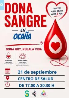Ocaña convoca una jornada de donación de sangre el 21 de septiembre