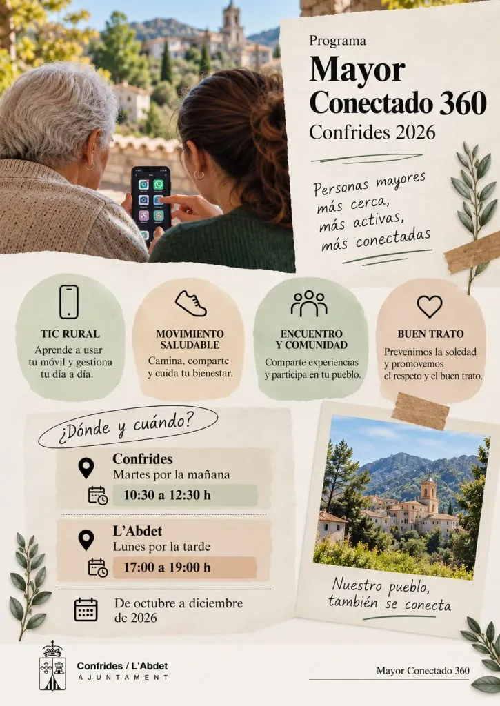Confrides y L’Abdet lanzan «Mayor Conectado 360» para dinamizar a sus mayores