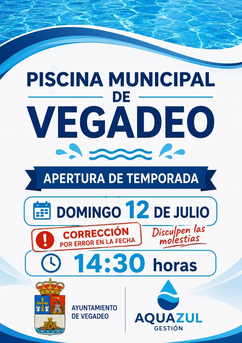La piscina municipal de Vegadeo abre sus puertas este domingo 12 de julio