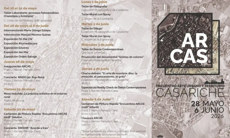 Casariche se llena de arte con ARCAS: murales, talleres y cine hasta el 6 de junio