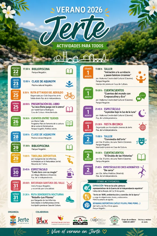 Jerte celebra el verano con un extenso programa de actividades culturales y de ocio
