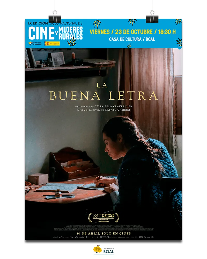 Boal acoge la proyección de 'La buena letra' dentro del Ciclo Nacional de Cine y Mujeres Rurales