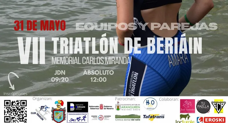 El VII Triatlón de Beriáin se celebrará el 31 de mayo de 2026