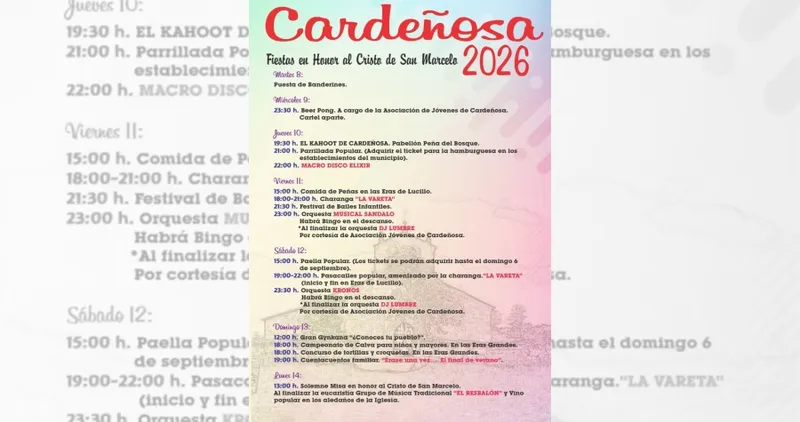 Cardeñosa anuncia sus fiestas patronales para septiembre de 2026