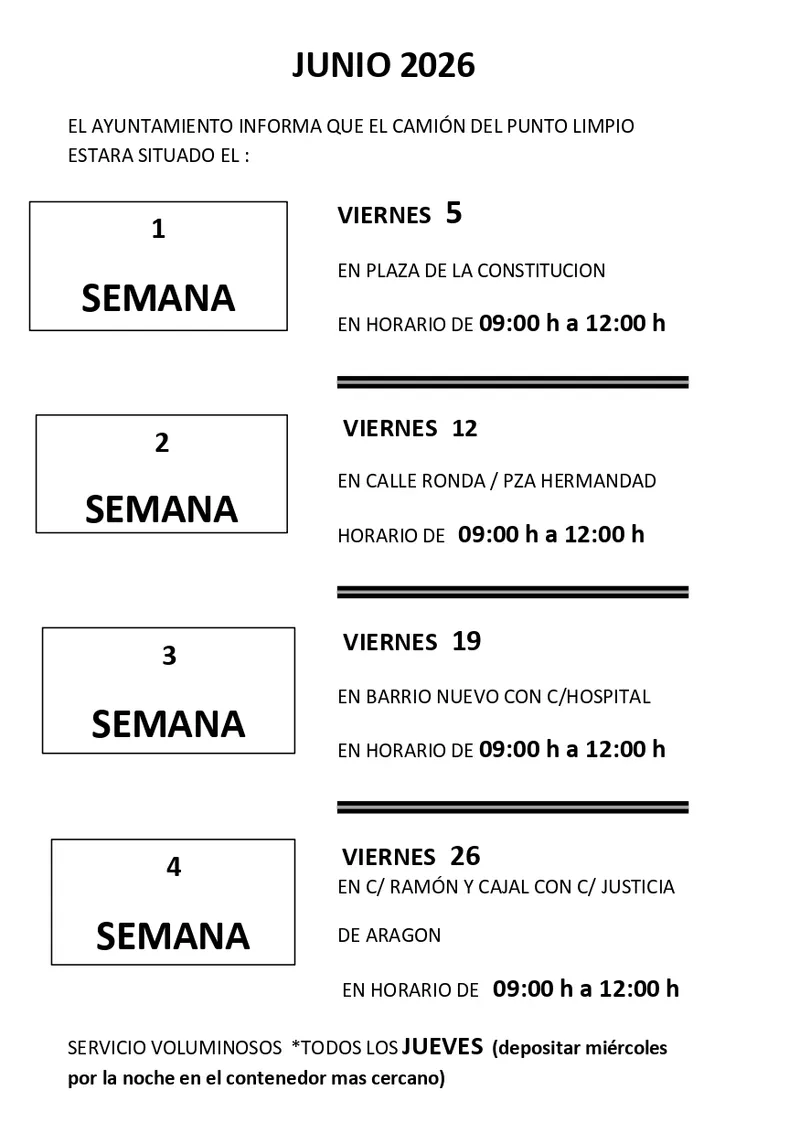 Calatorao abre su Punto Limpio en junio con horario ampliado