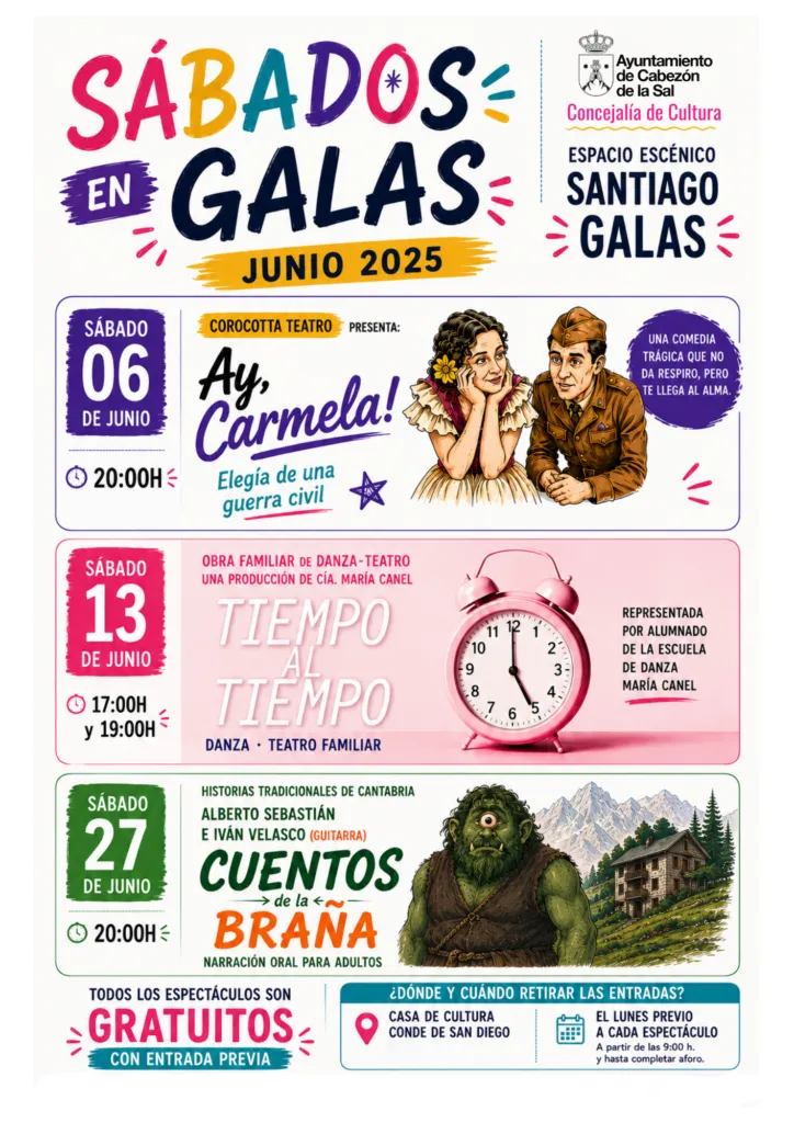 Cultura en Santiago Galas: Teatro, danza y narración oral en junio