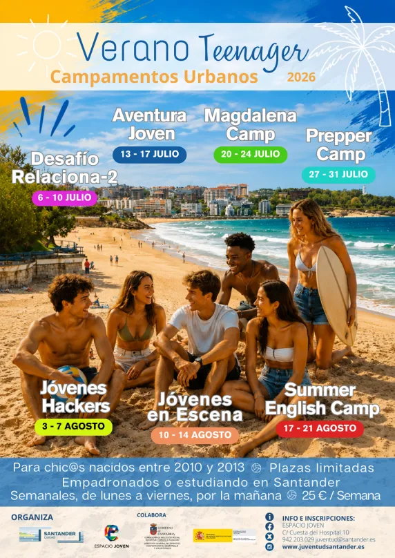 Santander lanza el programa 'Verano Teenager' con siete campamentos urbanos para jóvenes