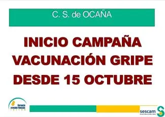 Ocaña inicia la campaña de vacunación contra la gripe el 15 de octubre