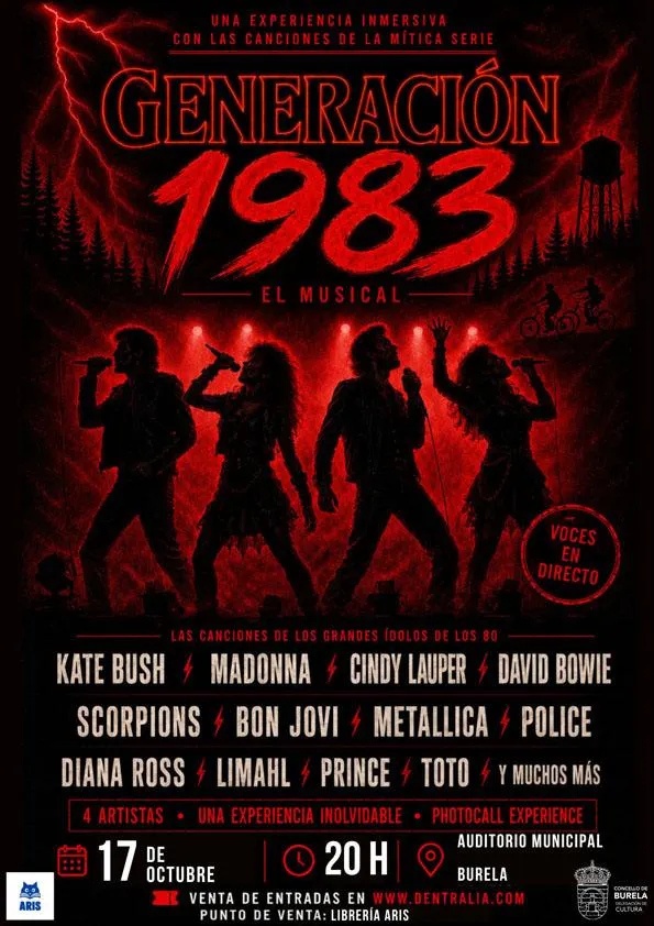Burela revive los éxitos musicales de los 80 en un concierto inmersivo